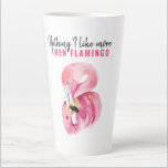 Modern Exotic Pink Watercolor Flamingo Gift Latte Mug<br><div class="desc">Sip in style with this flamingo-themed latte mug that brings both sass and sunshine to your day! Featuring a whimsical watercolor pink flamingo and the cheeky phrase “Nothing I Like More THEN FLAMINGO, ” this tall ceramic mug is the perfect pick for flamingo fans, beach lovers, or anyone who enjoys...</div>