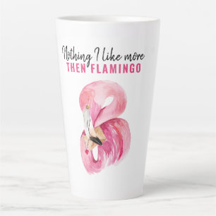 Modern Exotic Pink Watercolor Flamingo Gift Latte Mug