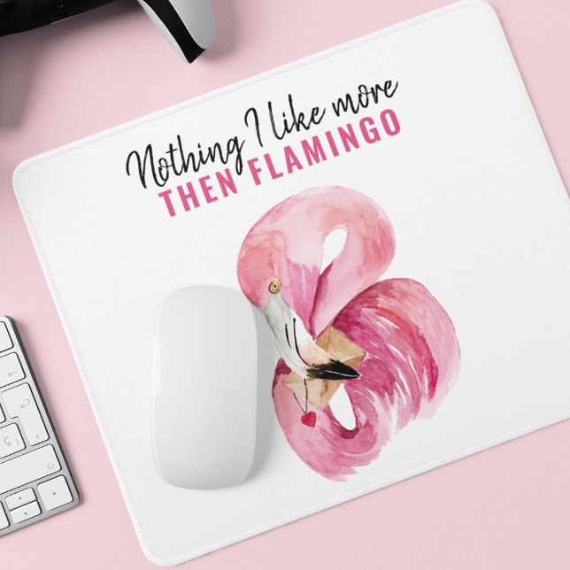 Modern Exotic Pink Watercolor Flamingo Gift Mouse Pad (Creator Uploaded)