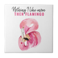 Modern Exotic Pink Watercolor Flamingo Gift