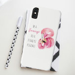 Modern Exotic Pink Watercolor Flamingo With Quote Case-Mate iPhone Case<br><div class="desc">Modern Exotic Pink Watercolor Flamingo With Quote</div>