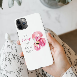 Modern Exotic Pink Watercolor Flamingo With Quote iPhone 11Pro Max Case