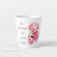 Modern Exotic Pink Watercolor Flamingo With Quote