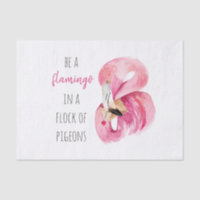 Modern Exotic Pink Watercolor Flamingo With Quote