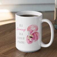 Modern Exotic Pink Watercolor Flamingo With Quote
