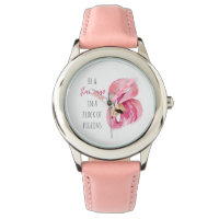 Modern Exotic Pink Watercolor Flamingo With Quote