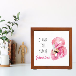 Modern Exotic Stand Tall And BE Fabulous Flamingo Desk Organiser
