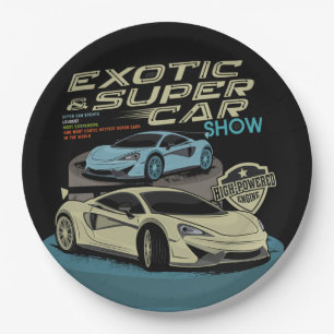 Modern Exotic Supercars Hypercars Paper Plate