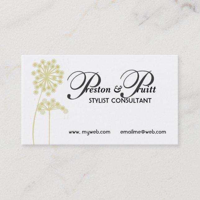 Modern Expert Professional Image Consultant Flower Business Card (Front)