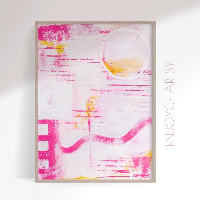 Modern expressive pink abstract painting wall art (Creator Uploaded)