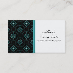 Modern Extravagance Business Card, Turquoise Card