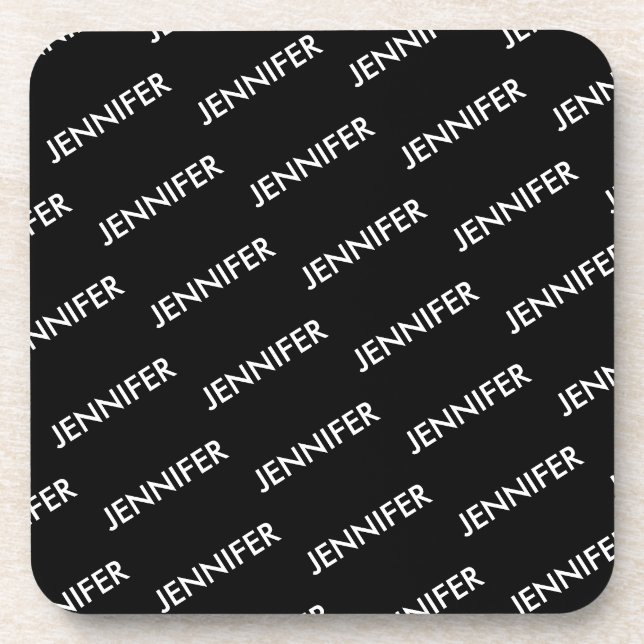 Modern Extravagant You Name It Personalised Black  Coaster (Front)