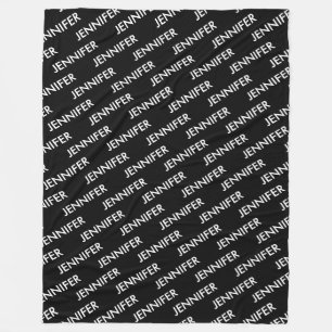 Modern Extravagant You Name It Personalised Black  Fleece Blanket