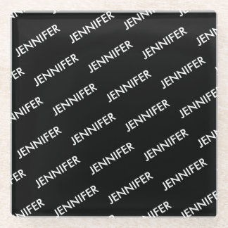 Modern Extravagant You Name It Personalised Black  Glass Coaster