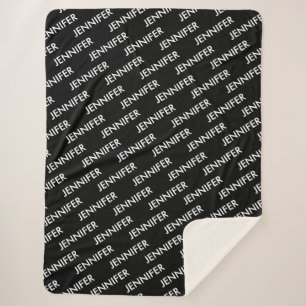 Modern Extravagant You Name It Personalised Black Sherpa Blanket