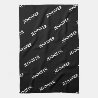 Modern Extravagant You Name It Personalised Black  Tea Towel