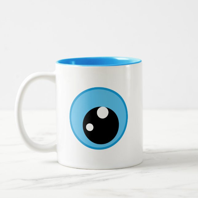Modern Eye Cartoon Two-Tone Coffee Mug (Left)