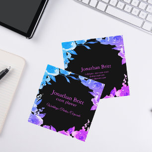 Modern Eye-Catching Floral Square Business Card