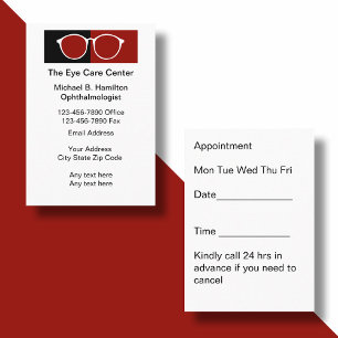 Modern Eye Doctor Medical Appointment Business Card