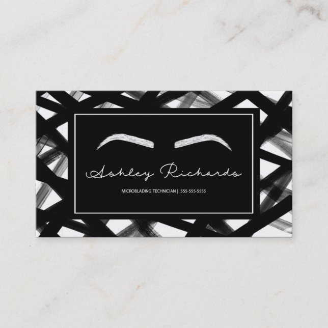 Modern Eyebrows Microblading Beauty Business Card (Front)