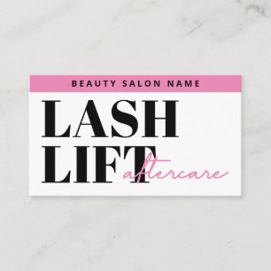 Modern Eyelash Extensions Lash Lift Aftercare Business Card