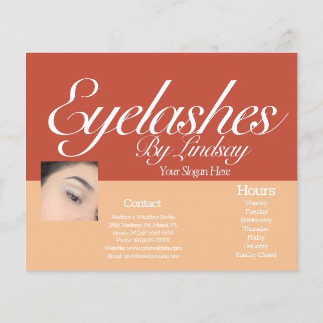 Modern Eyelash Services  Earthy Session Brochure (Back)