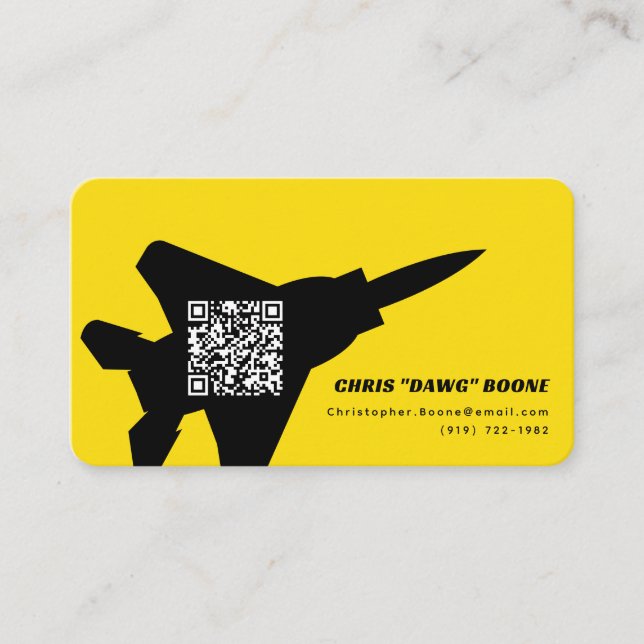 Modern F-15 Fighter Jet Business Card (Front)