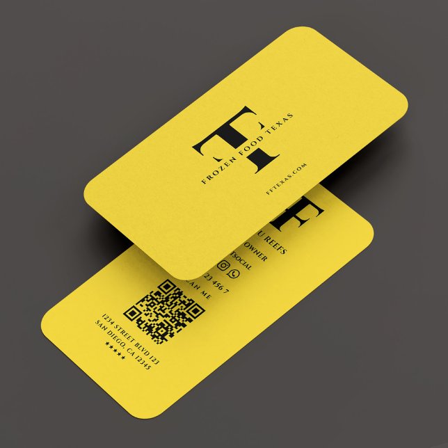 Modern F T Logo Monogram Yellow Black Business Card (Modern F T Logo Monogram Yellow Black Business Card
)