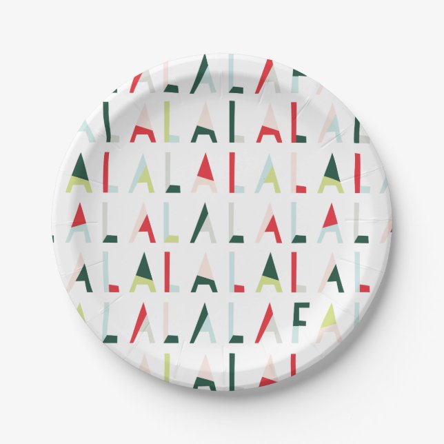 Modern Fa la la Paper Plates (Front)
