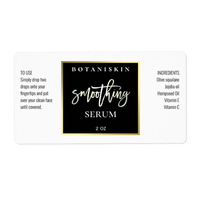 Modern Face And Hair White Serum Labels (Front)