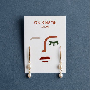Modern face illustration Earring display card