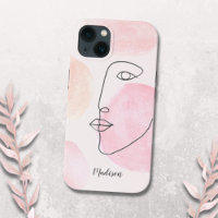 Modern Face Line Art Custom Name