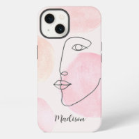 Modern Face Line Art Custom Name