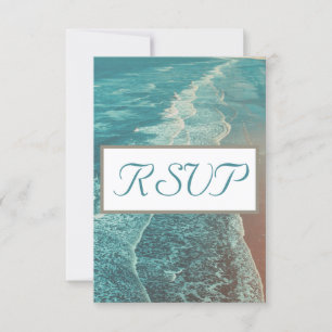 Modern Fade Tropical Sunset Wedding RSVP Card