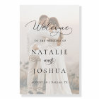 Modern Faded Photo Casual Wedding Welcome Sign