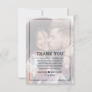 Modern Faded Photo Minimalist Black Typography Thank You Card