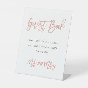 Modern Fairytale Rose Gold Wedding Guestbook Sign