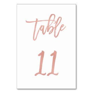 Modern Fairytale Rose Gold Wedding Table Number 11