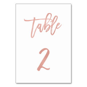 Modern Fairytale Rose Gold Wedding Table Number 2
