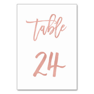Modern Fairytale Rose Gold Wedding Table Number 24