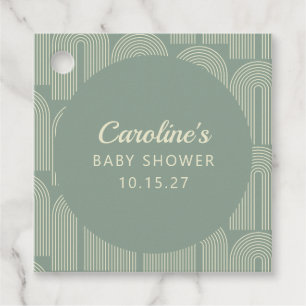Modern Fall Autumn Sage Green Baby Shower  Favour Tags
