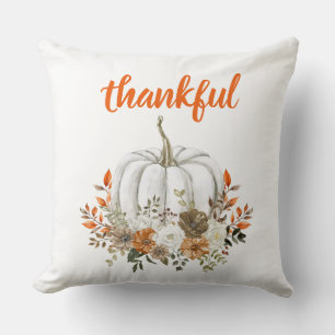 Modern Fall Autumn Watercolor Pumpkin Cushion