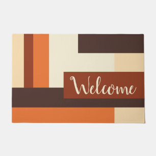 Modern Fall Colour Block Personalised Doormat