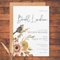 Modern Fall Floral & Bird Bridal Luncheon
