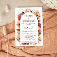Modern Fall Floral Petals Prosecco Bridal Shower
