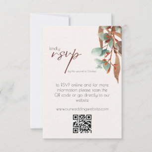 Modern Fall Foliage Autumn Wedding RSVP Card