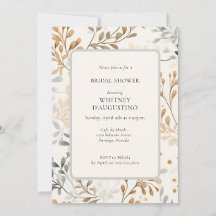 Modern Fall Foliage Bridal Shower All-in-One Invitation