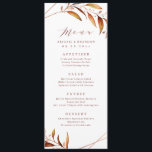 Modern Fall Greenery Geometric Rustic Wedding Menu<br><div class="desc">Rustic watercolor fall botanical foliage greenery design with faux copper foil leaves and geometric frame,  with trendy menu script,  simple and elegant,  great for fall rustic wedding,  winter botanical garden wedding. 
See all the matching pieces in collection</div>