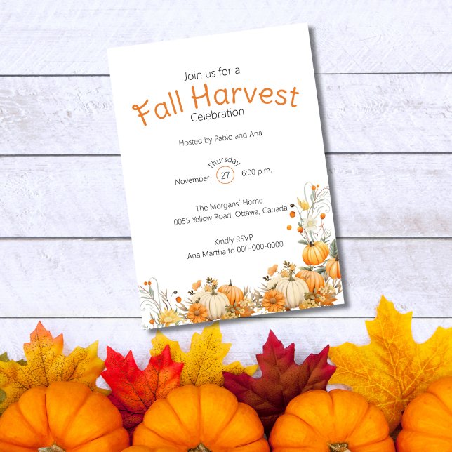 Modern Fall Harvest  Thanksgiving Celebration Invitation (Creator Uploaded)