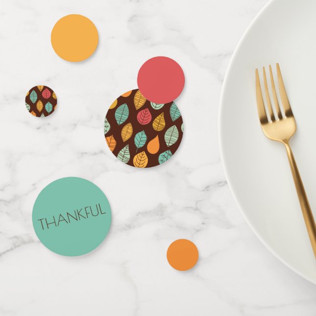 Modern Fall Leaf Pattern Confetti (Group)